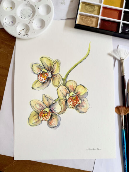 Orchid - Original Watercolour Artwork A4
